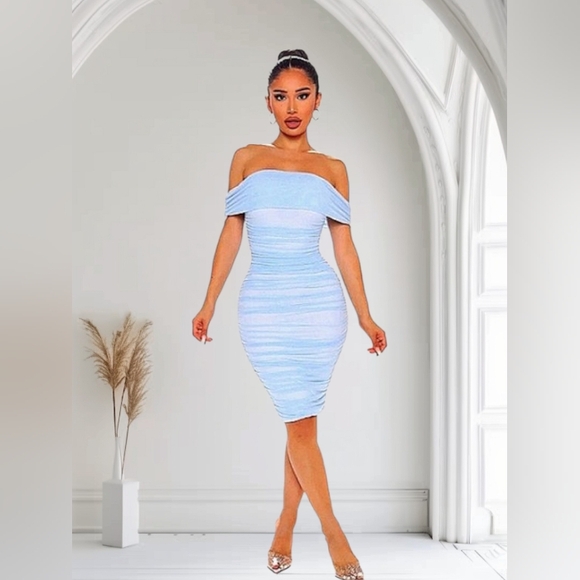 Fashion Nova Dresses & Skirts - Fashion Nova Light Blue Strapless Dress Size S NWT